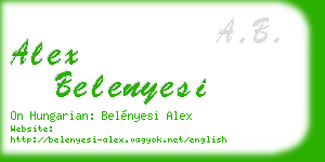 alex belenyesi business card
